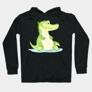 Watercolor Silly Alligator Hoodie